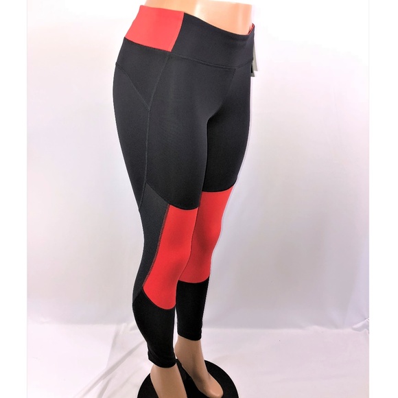 red and black adidas leggings